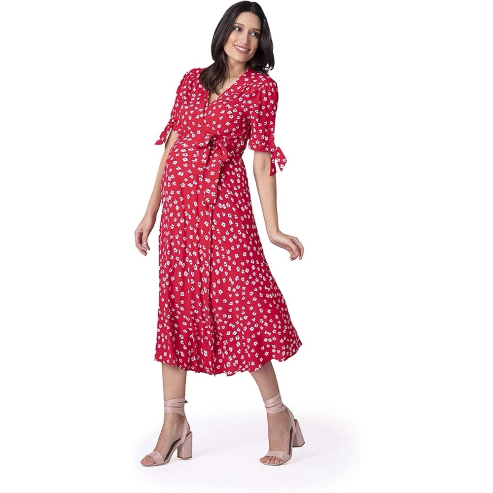Seraphine Red Floral Midi Dress